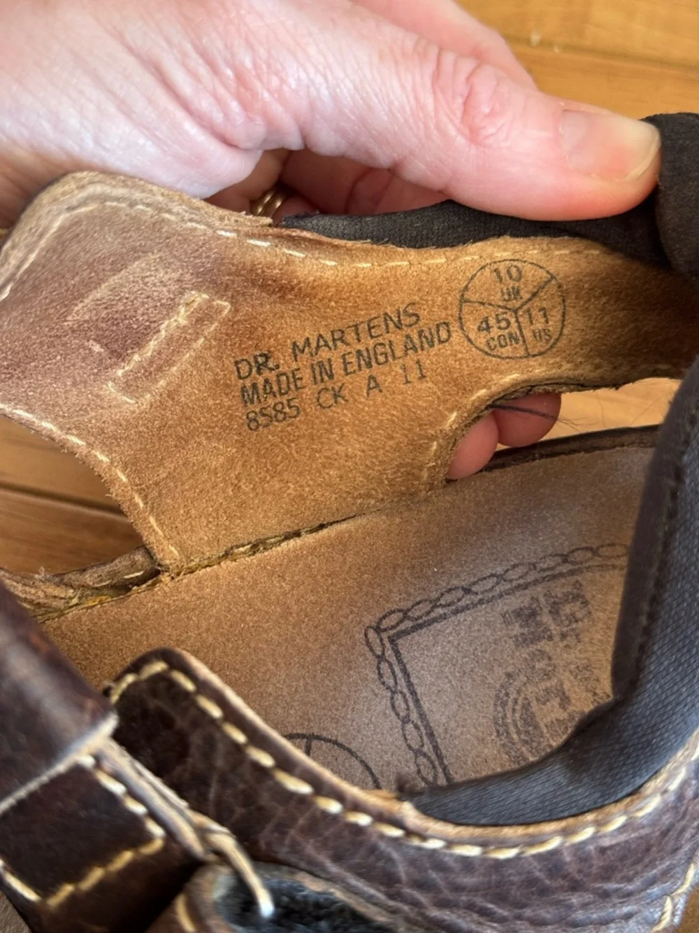 VTG 90s Dr Martens Fisherman Brown Leather Sandals - Chunky Platform Grunge Cage - Picture 9 of 10